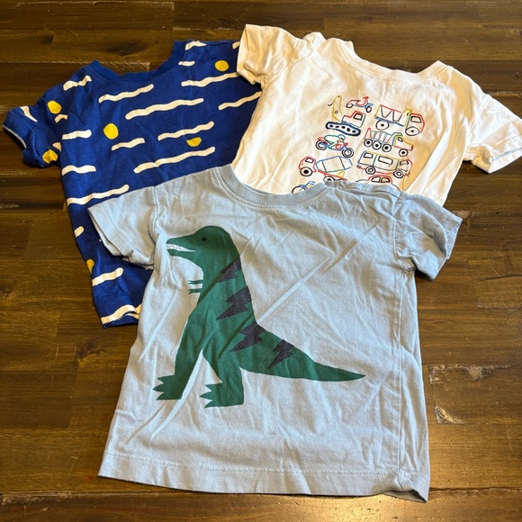 Hanna Andersson Tee T-Shirt Bundle Blue Dinosaur Cars Trucks Blue White 2T - Picture 1 of 5